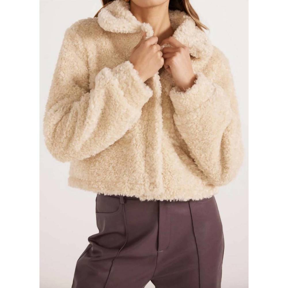 NEW MINKPINK zariza teddy jacket in sand